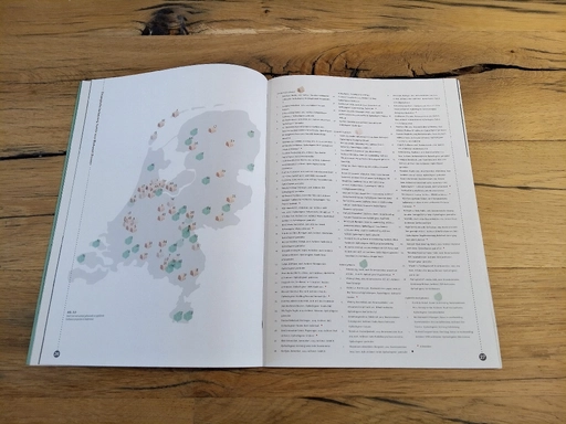 Kaart met een rijkdom aan biobased gebouwen in Nederland